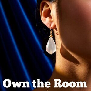 Big Bold & Bodacious + Lightweight!!! Huge Frosted Acrylic Teardrop Earrings